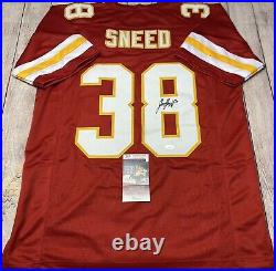 KANSAS CITY CHIEFS L'JARIUS SNEED SIGNED RED CUSTOM JERSEY WithJSA COA