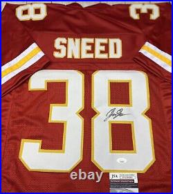 KANSAS CITY CHIEFS L'JARIUS SNEED SIGNED RED CUSTOM JERSEY WithJSA COA