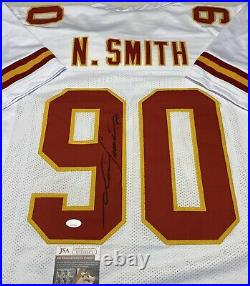 KANSAS CITY CHIEFS NEIL SMITH SIGNED WHITE CUSTOM JERSEY WithJSA COA