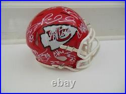 KANSAS CITY CHIEFS TEAM SIGNED MINI HELMET withCOA TRAVIS KELCE PATRICK MAHOMES+23