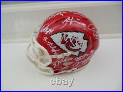 KANSAS CITY CHIEFS TEAM SIGNED MINI HELMET withCOA TRAVIS KELCE PATRICK MAHOMES+23