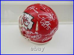 KANSAS CITY CHIEFS TEAM SIGNED MINI HELMET withCOA TRAVIS KELCE PATRICK MAHOMES+23