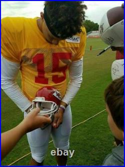 KANSAS CITY CHIEFS TEAM SIGNED MINI HELMET withCOA TRAVIS KELCE PATRICK MAHOMES+23