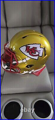 KANSAS CITY CHIEFS TRAVIS KELCE flash signed full size helmet BECKETT COA