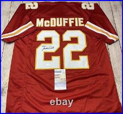 KANSAS CITY CHIEFS TRENT MCDUFFIE SIGNED RED CUSTOM JERSEY WithJSA COA