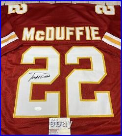 KANSAS CITY CHIEFS TRENT MCDUFFIE SIGNED RED CUSTOM JERSEY WithJSA COA