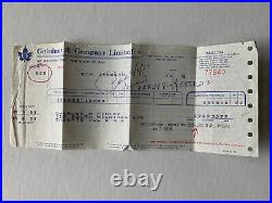 Kansas City A's Owner Charley Finley Signed Check & Stock Purchase Trade Receipt