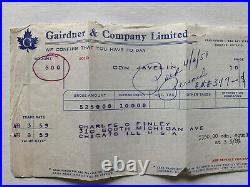 Kansas City A's Owner Charley Finley Signed Check & Stock Purchase Trade Receipt