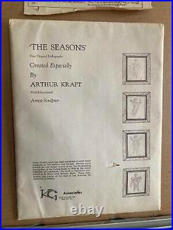 Kansas City Artist Arthur Kraft Four Signed Lithographs'The Seasons' Framed