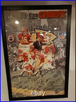 Kansas City Chiefs AUTHENTIC Signed Super Bowl Lithograph Photo Poster 1970 RARE