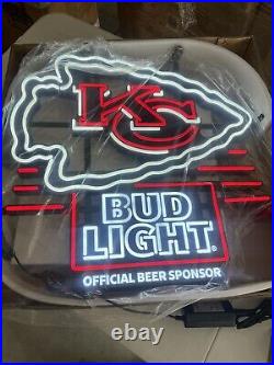 Kansas City Chiefs Bud Light LED Sign! Brand New! Ships Today