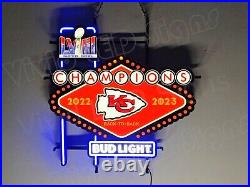 Kansas City Chiefs Champions Beer 24x24 Vivid LED Neon Sign Light Dimmer VL