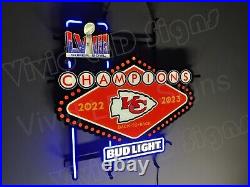 Kansas City Chiefs Champions Beer 24x24 Vivid LED Neon Sign Light Dimmer VL
