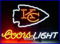Kansas City Chiefs Coors Light Neon Light Sign 17x14 Lamp Beer Bar Pub Glass