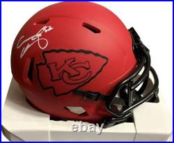 Kansas City Chiefs Creed Humphrey Signed Red Rave Mini Helmet JSA Certified