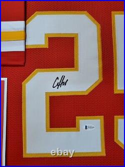 Kansas City Chiefs Framed Clyde Edwards-helaire Signed Red Custom Jersey Jsa