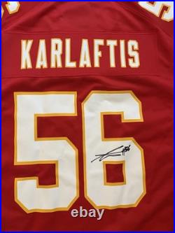 Kansas City Chiefs George Karlaftis #56 NFL Football Home Red Jersey Signed