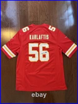 Kansas City Chiefs George Karlaftis #56 NFL Football Home Red Jersey Signed