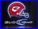 Kansas City Chiefs Helmet Neon Light Sign 17x14 Real Glass Lamp Bar