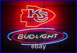Kansas City Chiefs KCC 20x16 Neon Light Sign Lamp Beer Room Wall Real Glass