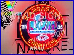 Kansas City Chiefs LVII Champions 24x24 Neon Light Lamp Sign HD Vivid Printing