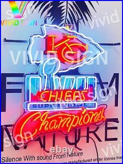 Kansas City Chiefs LVII Champions 57 24 Neon Light Sign Lamp HD Vivid Printing