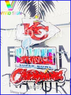 Kansas City Chiefs LVII Champions 57 24 Neon Light Sign Lamp HD Vivid Printing