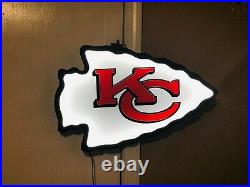 Kansas City Chiefs Led Neon Bar Sign Kc Arrowhead Lighted Plexiglass Custom Art