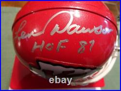 Kansas City Chiefs Len Dawson HOF 87 Signed Autographed Mini Helmet Display Case