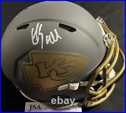 Kansas City Chiefs Louis Rees-Zammit Signed Slate Mini Helmet JSA Certified