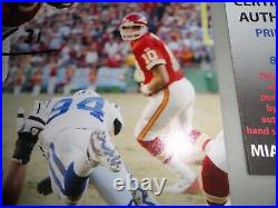 Kansas City Chiefs PRIEST HOLMES signed 8 x 10 photo LEAPING OVER THE PILE COA