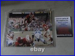 Kansas City Chiefs PRIEST HOLMES signed 8 x 10 photo LEAPING OVER THE PILE COA Kansas City Chiefs PRIEST HOLMES signed 8 x 10 photo LEAPING OVER THE PILE COA