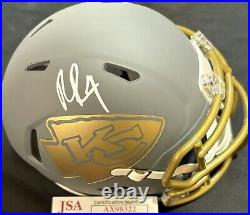 Kansas City Chiefs Rashee Rice Signed Slate Mini Helmet JSA Certified