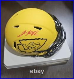 Kansas City Chiefs Signed/Auto Jalen Royals Rave Red Mini Helmet JSA COA