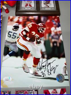 Kansas City Chiefs Signed Football LOT Cards Mahomes Kelce Mini Helmet