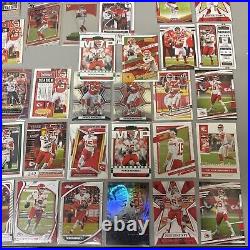 Kansas City Chiefs Signed Football LOT Cards Mahomes Kelce Mini Helmet