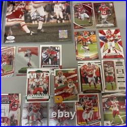 Kansas City Chiefs Signed Football LOT Cards Mahomes Kelce Mini Helmet