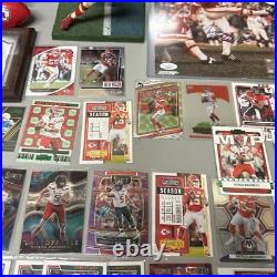 Kansas City Chiefs Signed Football LOT Cards Mahomes Kelce Mini Helmet