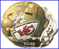 Kansas City Chiefs Skyy Moore Signed Camo Mini Helmet Beckett Certified BAS