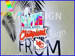 Kansas City Chiefs Super Bowl LVII Champions 3D LED 20 Neon Sign Light Lamp