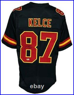 Kansas City Chiefs Travis Kelce Autographed Pro Style Black Jersey BECKETT Au