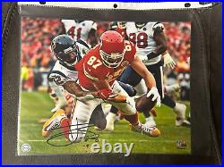Kansas City Chiefs Travis Kelce Autographed / Signed 8x10 Action Photo With COA