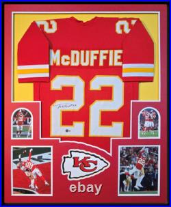 Kansas City Chiefs Trent Mcduffie Signed Framed Custom Red Jersey Beckett Coa