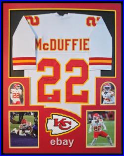 Kansas City Chiefs Trent Mcduffie Signed Framed Custom White Jersey Beckett Coa