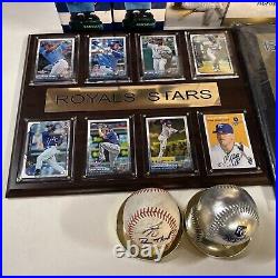 Kansas City Royals Bobblehead Signed Baseball Lot Jersey Escobar Yost Otis MJ