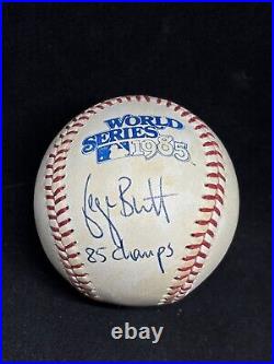 Kansas City Royals George Brett Signed 1985 World Series Baseball Jsa Coa Hof