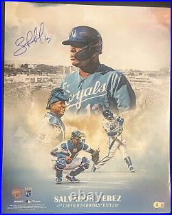 Kansas City Royals Salvador Perez Signed 16x20 Photo Beckett Certified