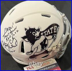Kansas State Wildcats Mitch Holthus Signed Mini Helmet JSA Kansas City Chiefs