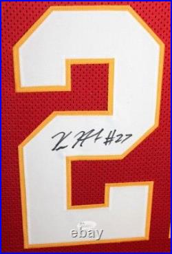 Kareem Hunt Signed Kansas City Chiefs 35x43 Custom Framed Jersey (JSA) Rookie RB