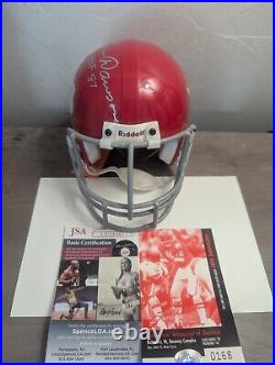 LEN DAWSON Signed Dallas Texans Kansas City Chiefs Mini Helmet JSA & CSA COA